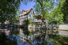 De nombreuses maisons à colombages donnent sur la rivière Gera, comme ici dans la Hütergasse, © Stadtverwaltung Erfurt / V. Gürtler