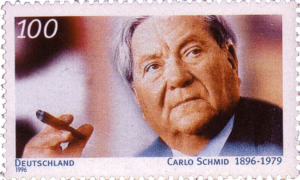 Hommage de la poste allemande à Carlo Schmid (1996) © Bundesministerium für Post- und Telekommunikation