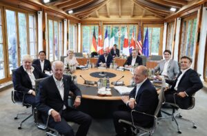 Auf der G7 im Schloss Elmau, 22. Juni 2022 (© Wikimedia Commons)