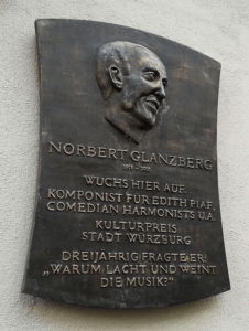 Plakette am Geburtshaus von Norbert Glanzberg © Wikimedia Commons
