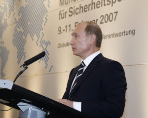 Vladimir Poutine à la MSC, février 2007 (Copyright Wikimedia Commons)