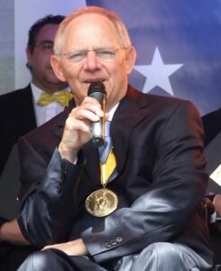 Wolfgang Schäuble bei der Karlspreisverleihung in Aachen, 2012 (Copyright: Wikimedia Commons)
