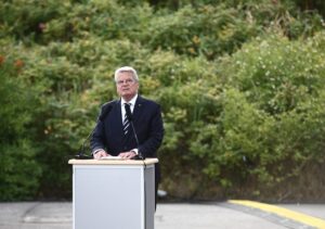 Joachim Gauck le 1er septembre 2014 à la Westerplatte (Copyright: Imago)