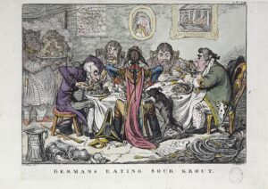 "Germans Eating Sour Krout" – Karikatur von James Gillray (1757-1815), 1803 (Copyright: Wikimedia Commons)