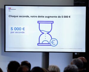 Bei der Vorstellung der Leitlinien des französischen Haushalts 2026, Paris, 15. Juli 2025 (Copyright Alamy)