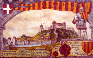 Le château de Faucigny aux 12ème et 13ème siècles (Copyright : Gérard Foussier)