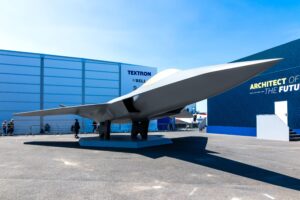 Modell des FCAS auf der Luft- und Raumfahrtmesse am Flughafen Le Bourget bei Paris, Juni 2025 (Copyright: Alamy)