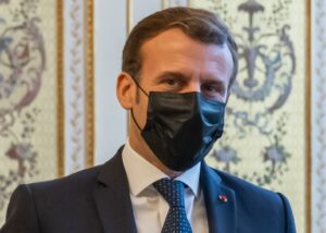Staatspräsident Emmanuel Macron während der Corona-Pandemie (Copyright: Wikimedia Commons)