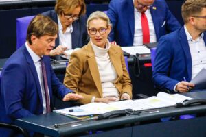 Alice Weidel bei der 48. Sitzung des Deutschen Bundestages in Berlin, 5. Dezember 2012 (Copyright: Alamy)