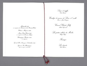 Mittagessen, gegeben von Präsident Valéry Giscard d’Estaing anlässlich der Verleihung der Ehrenlegion an Paul Bocuse am 25. Februar 1975 (Copyright: Wikimedia Commons)