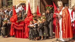 Szene aus der Osterprozession in Perpignan (Copyright: Hilke Maunder)