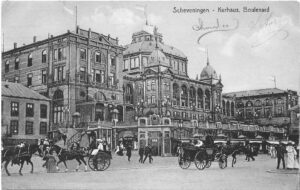 Alte Postkarte, Kurort und Badehaus in Schevenigen zu Beginn des 20. Jahrhunderts
