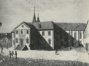 Im Jahr 1811 wurde Villers Professor für Philosophie an der Georgia Augusta in Göttingen. Hier das Göttinger Universitäts- und Bibliotheksgebäude um 1815