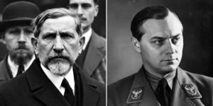Charles Maurras, théoricien de l’Action française, et Alfred Rosenberg, l’un des principaux idéologues du national-socialisme (Copyright: Wikimedia Commons)