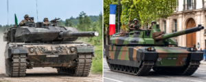 Das deutsch-französische Panzerprojekt MGCS sollte ab 2040 den deutschen Leopard 2 (l.) und den französischen Leclerc (r.) durch ein gemeinsames Nachfolgesystem ersetzen (Copyright: Wikimedia Commons)