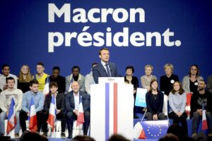 Emmanuel Macron im Wahlkampf 2017: Für Jean-Louis Bourlanges ist er nicht der Urheber, sondern das Produkt der politischen Dreiteilung Frankreichs