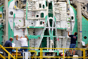 Assemblage d’un F-35 dans l’usine de Lockheed Martin à Fort Worth, au Texas