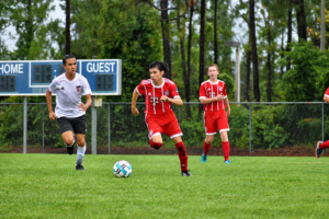 Die U17 des FC Bayern München im Einsatz. In Deutschland übernehmen vor allem die Nachwuchsleistungszentren der Profivereine die Ausbildung der größten Talente (Copyright: Wikimedia Commons)